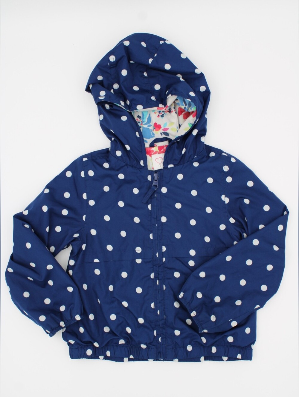 The Children's Place Girls Polka Dot Windbreaker Navy White 4T
